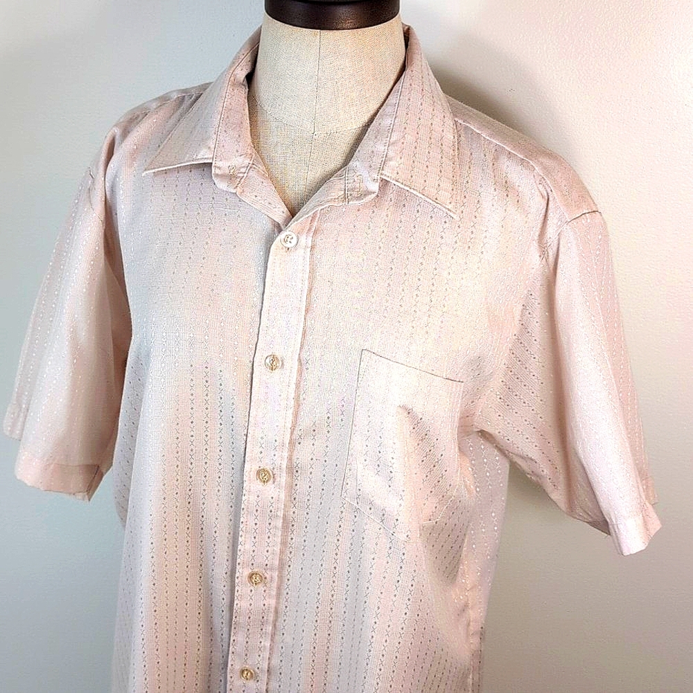 Vintage Margucci poly cotton short sleeve button up. Size 16.